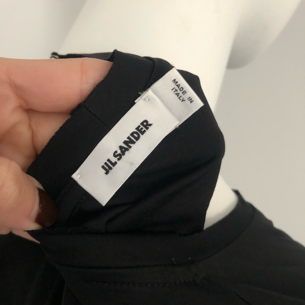 Jil Sander Black Asymmetric T-Shirt - Picture 7 of 8